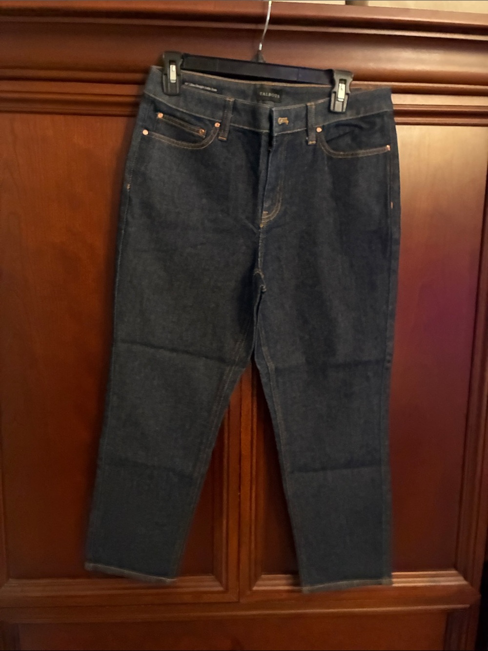 Slim Straight left  ankle Jean women’s Jeans in Dark Indigo